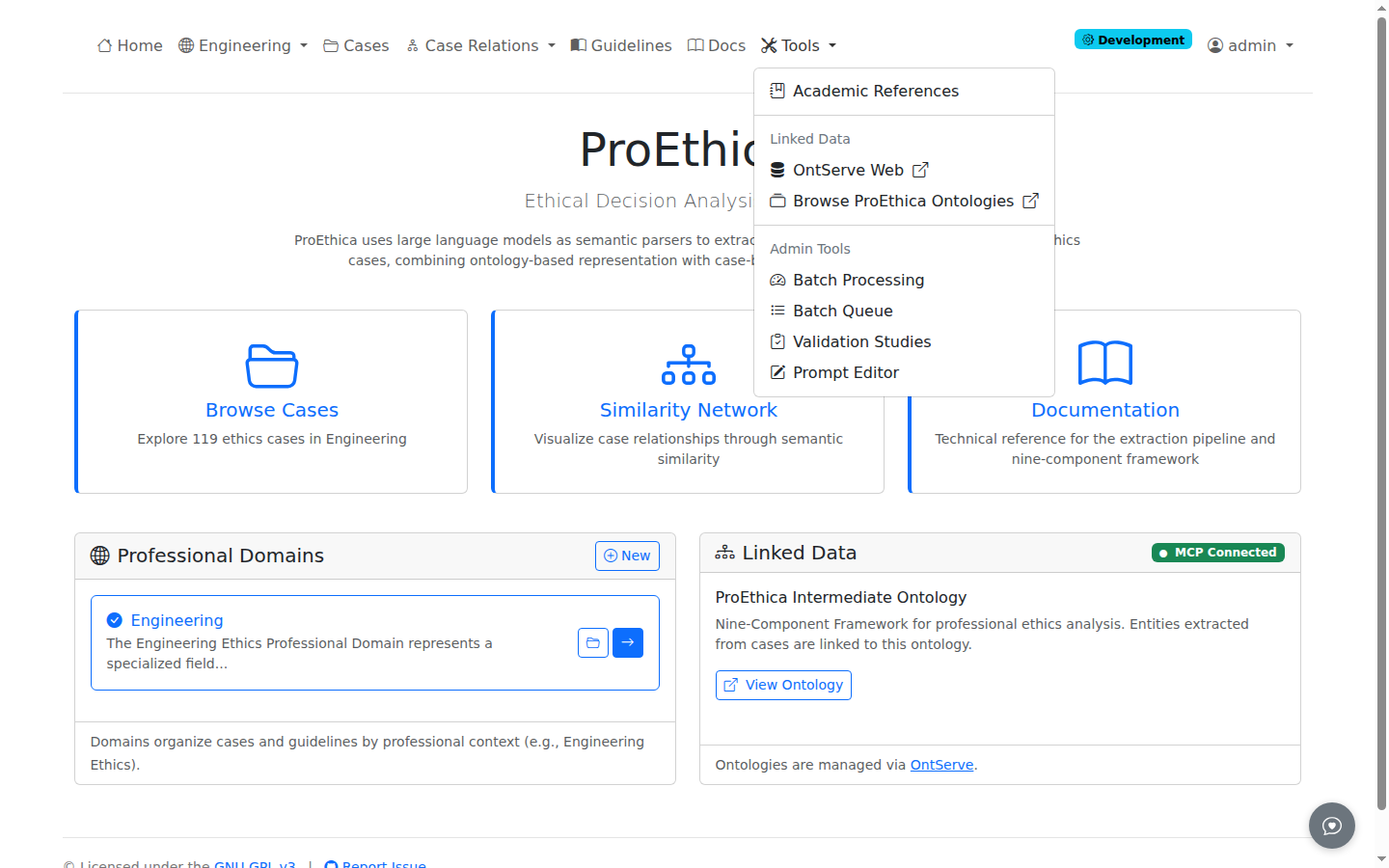 Tools Dropdown